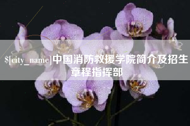 蓬莱中国消防救援学院简介及招生章程指挥部