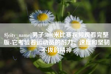 蓬莱男子5000米比赛视频观看完整版-它考验着运动员的耐力、速度和坚韧不拔的精神