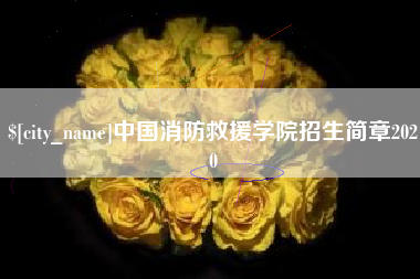 蓬莱中国消防救援学院招生简章2020