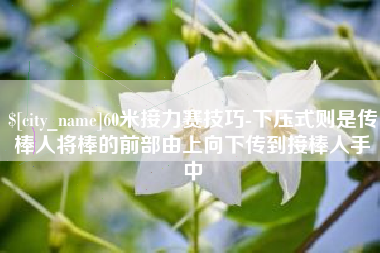蓬莱60米接力赛技巧-下压式则是传棒人将棒的前部由上向下传到接棒人手中